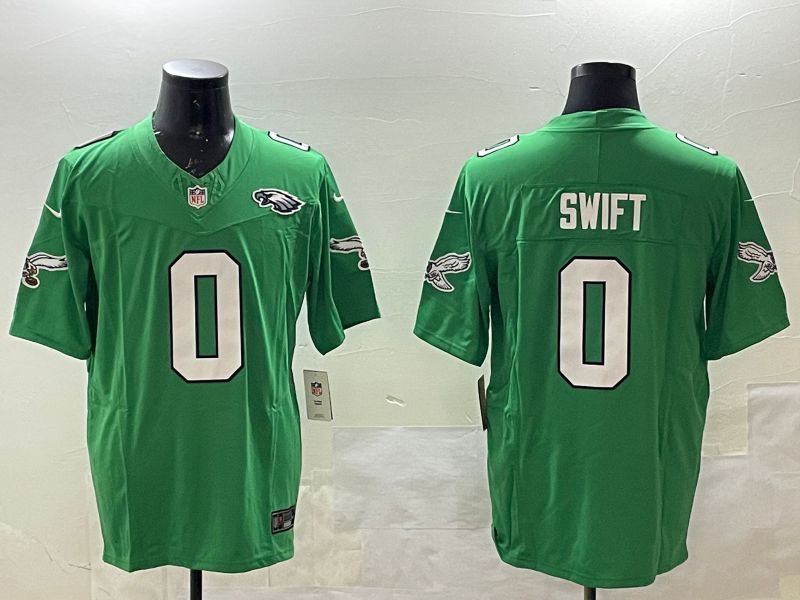 Men Philadelphia Eagles #0 Swift Green three generations 2025 Nike Vapor Limited NFL Jersey style 4